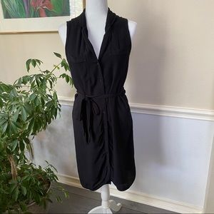 Black Sleeveless Button Up Dress